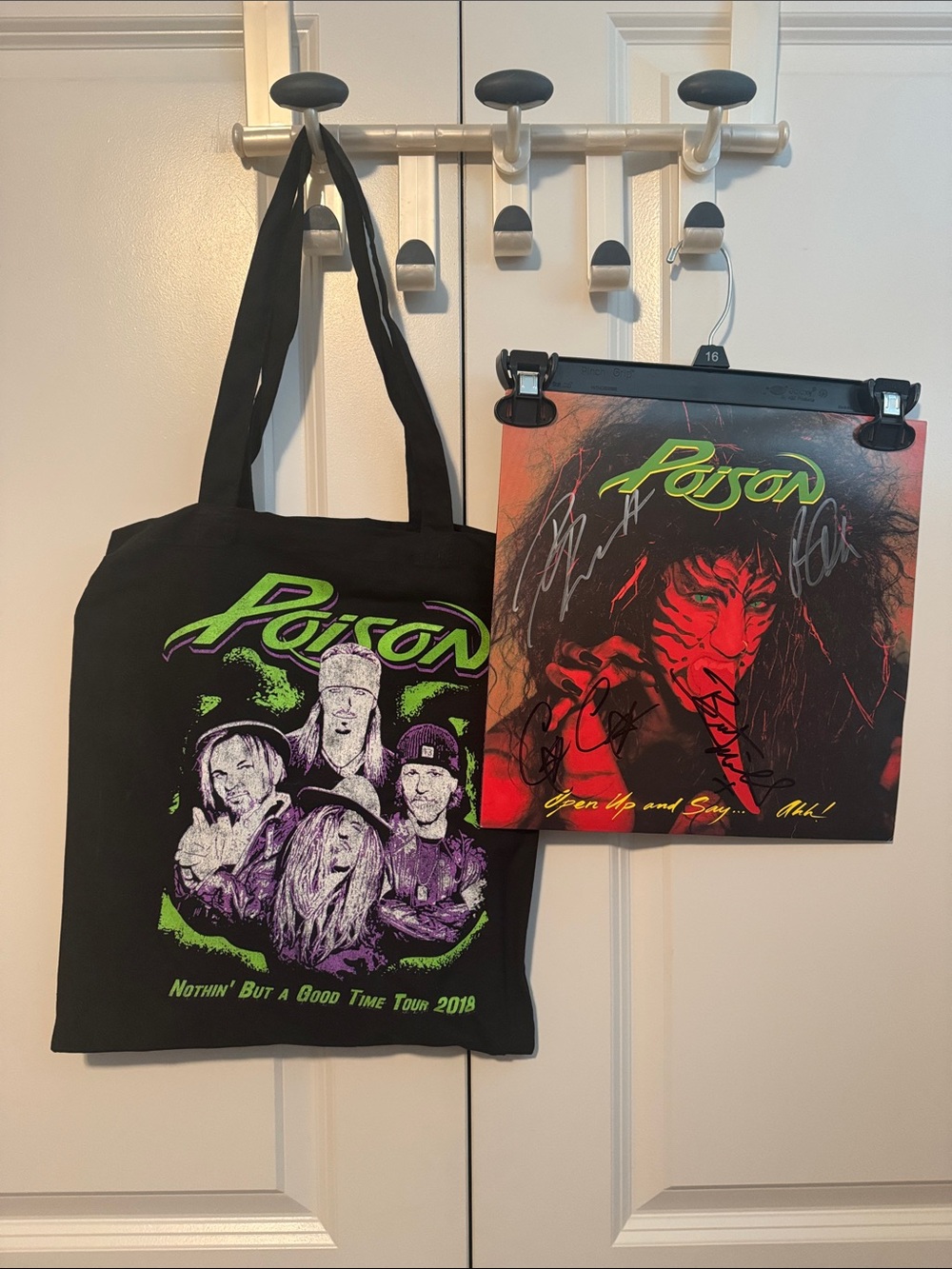 Poison Autographed album and tote